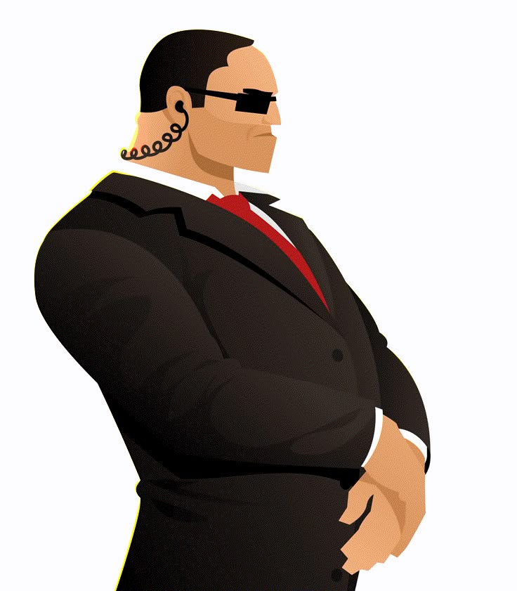 Armed security guard patrolling a commercial building